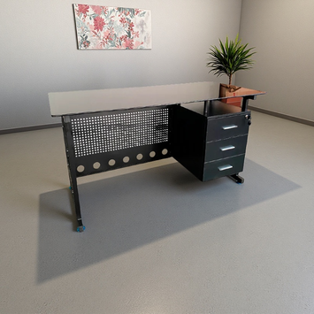 Escritorio de Vidrio Templado con Estructura Metálica | Moderno y Resistente CT 3310