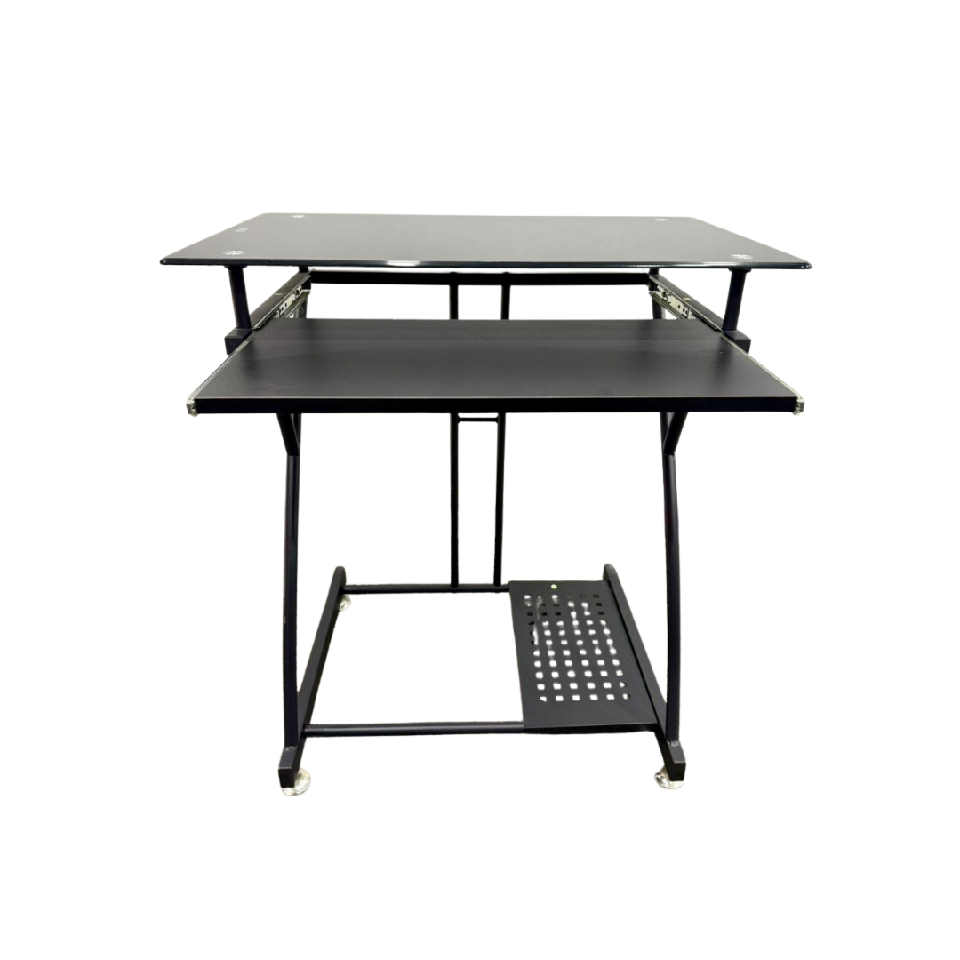 Escritorio para PC vidro Templado y estructura metálica