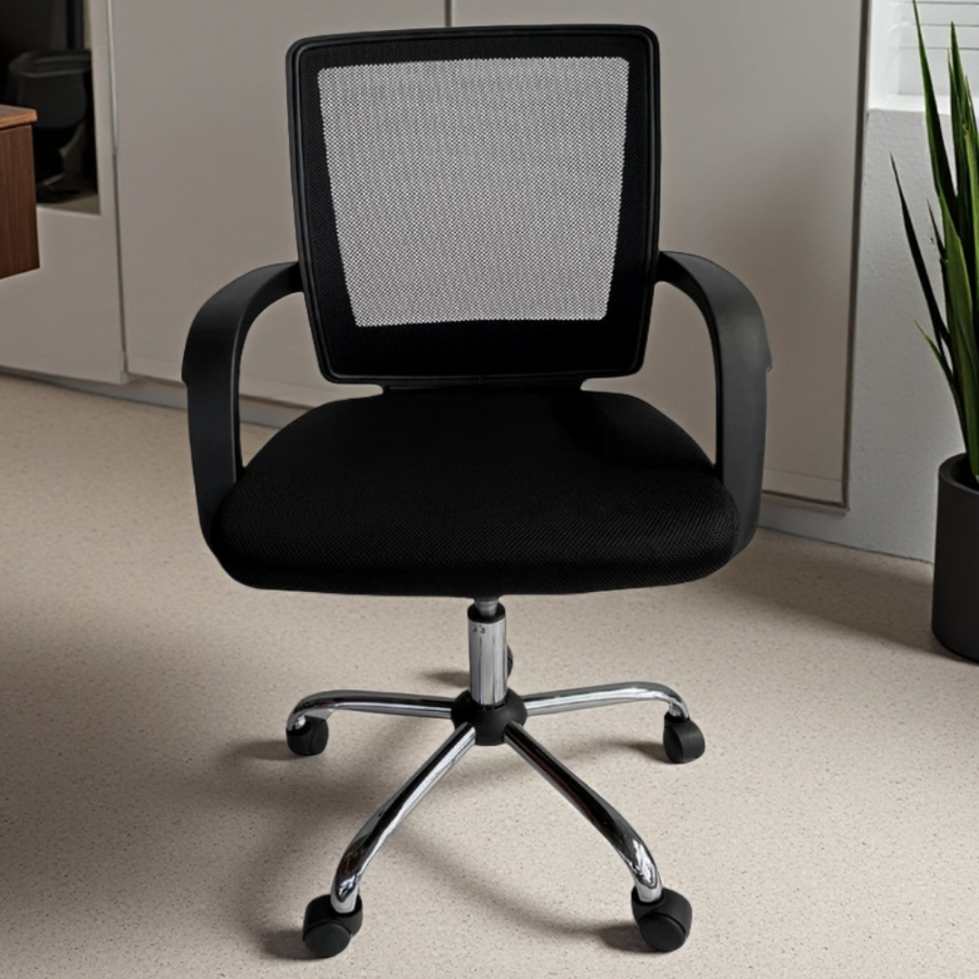 Silla -  Ergonómica con Respaldo de Malla y Apoyabrazos Integrados -  Apolo