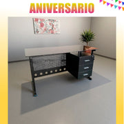 Escritorio de Vidrio Templado con Estructura Metálica | Moderno y Resistente RX D1706