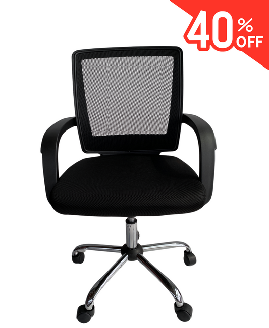 Silla de Oficina Ergonómica con Respaldo de Malla y Apoyabrazos Integrados