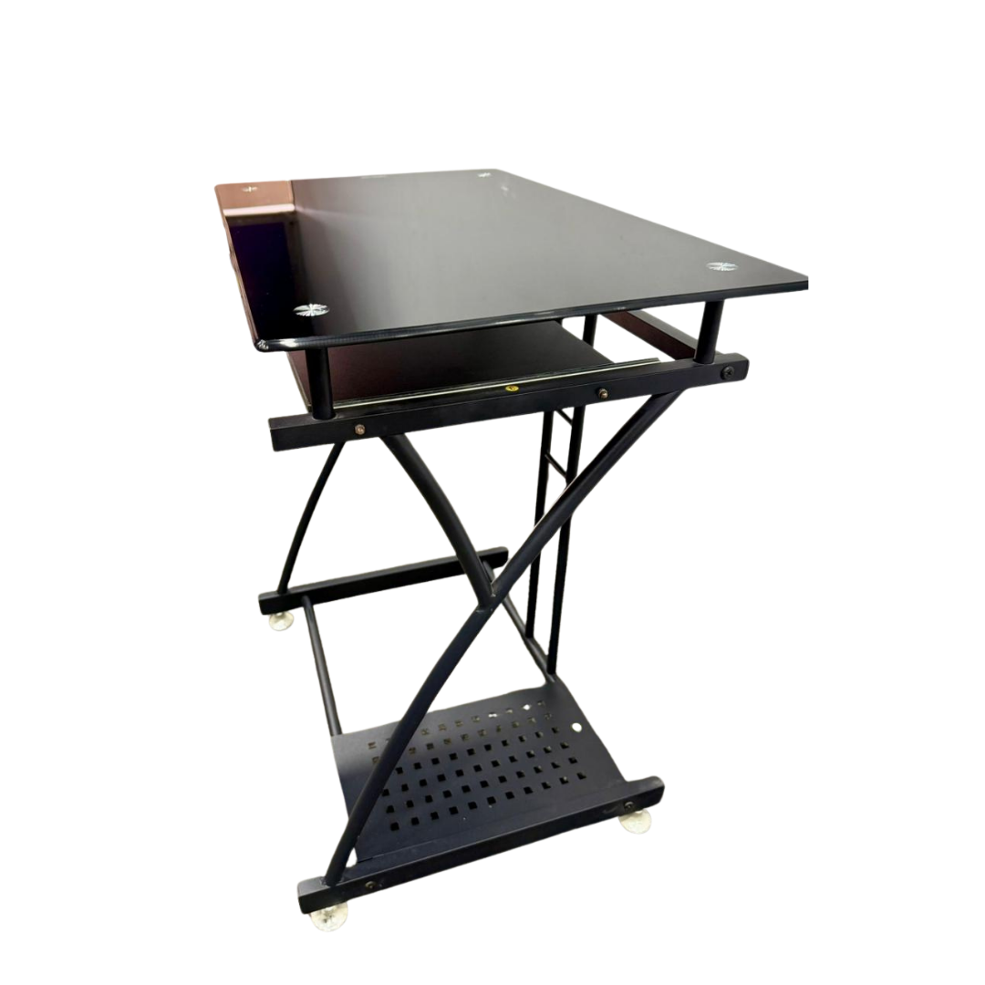 Escritorio para PC vidro Templado y estructura metálica