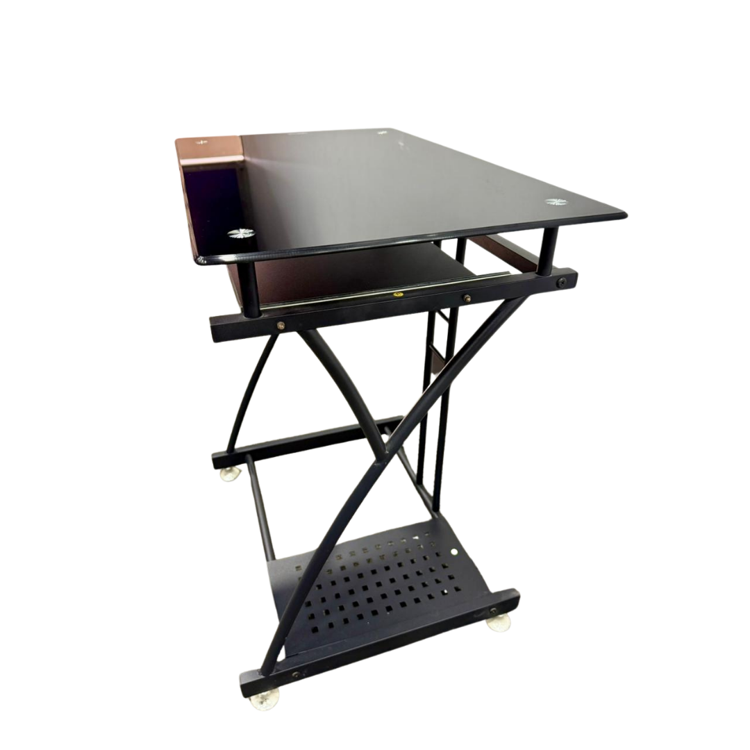 Escritorio para PC vidro Templado y estructura metálica