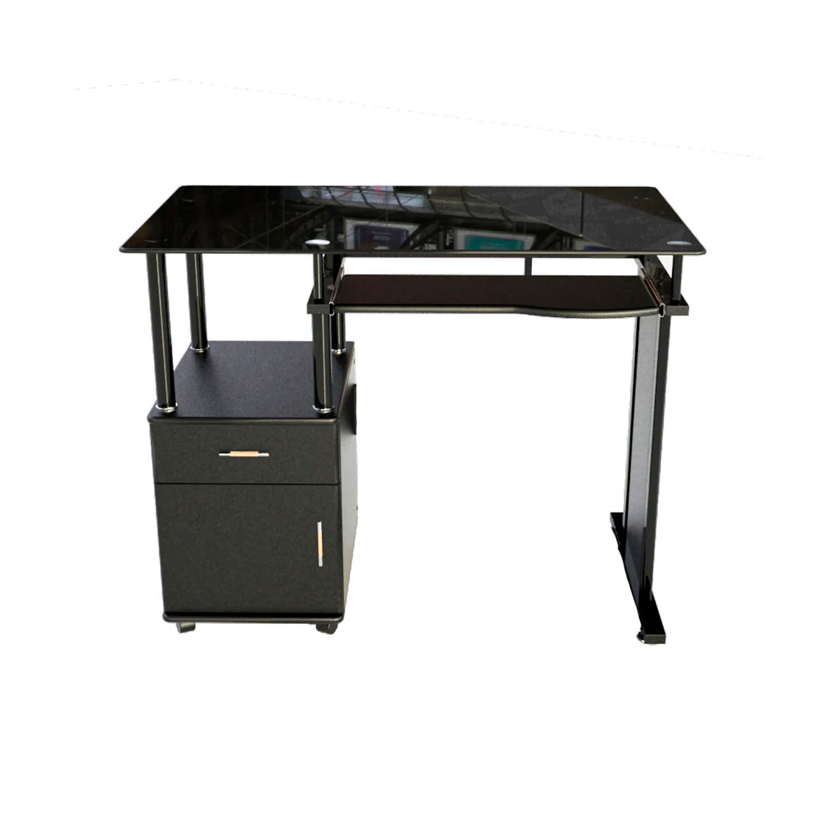 Escritorio de Vidrio y Gaveteros  Diseño Moderno - RX 7321