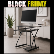 Escritorio para PC vidro Templado y estructura metálica