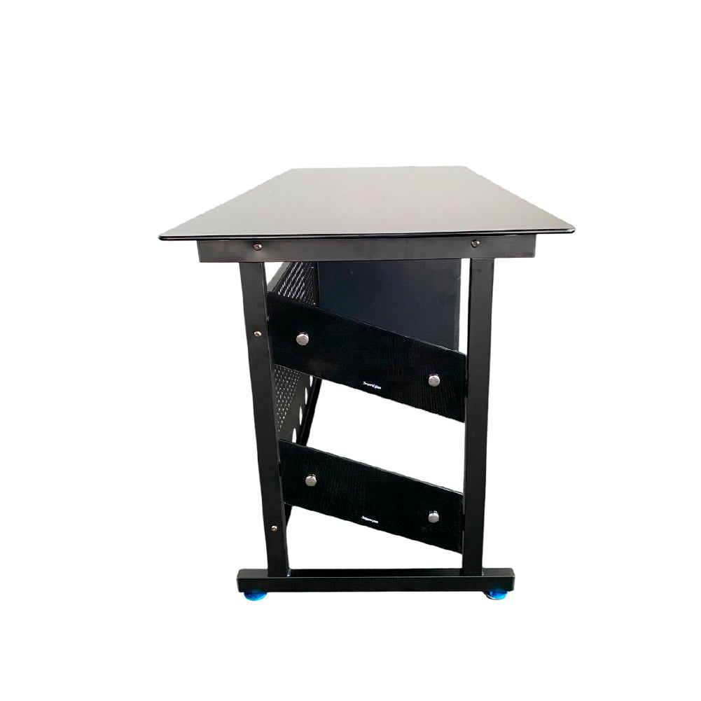 Escritorio de Vidrio Templado con Estructura Metálica | Moderno y Resistente CT 3310
