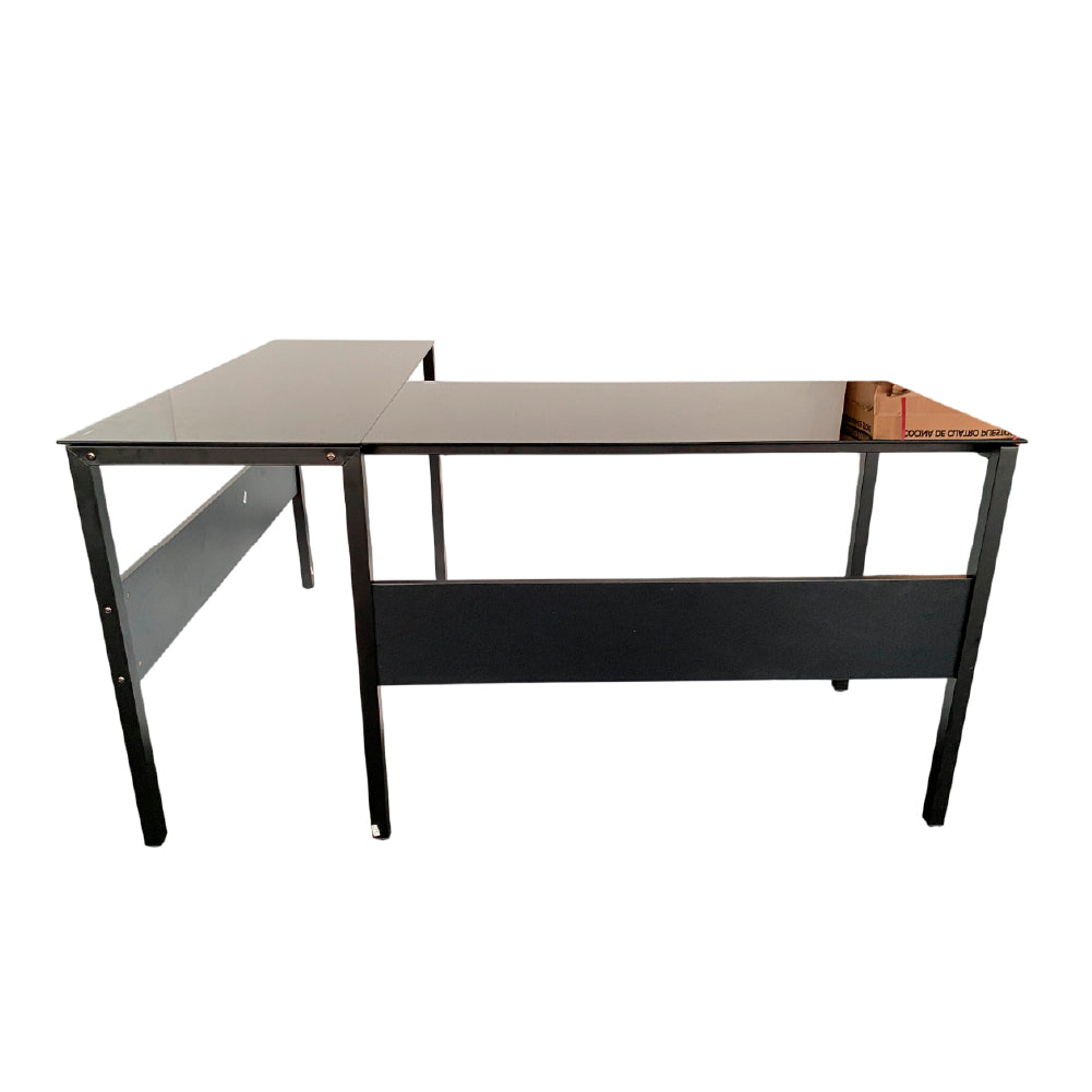 Escritorio de vidrio en L Diseño Moderno - CT-3873