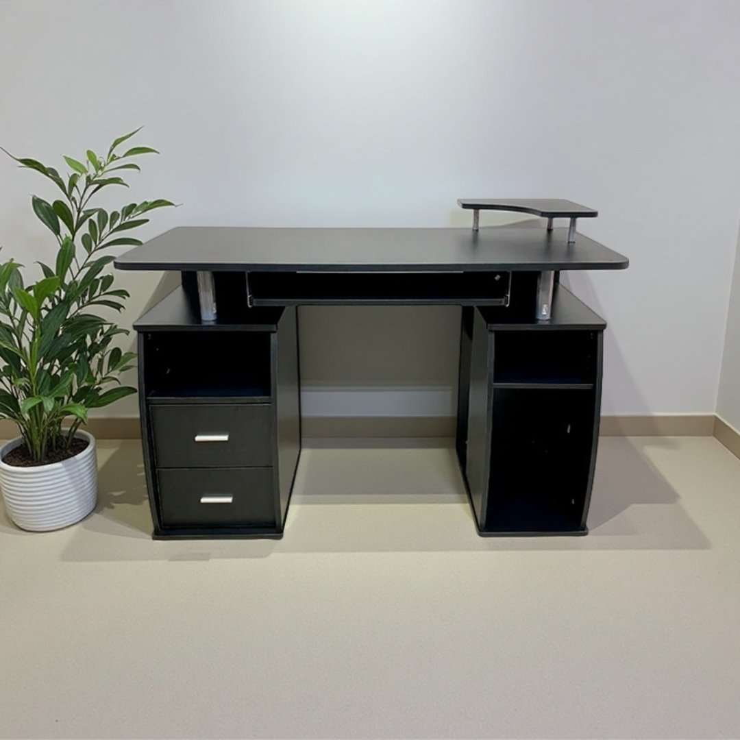 Escritorio con gaveteros moderno - madera y metal – diseño funcional