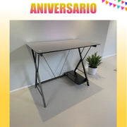 Escritorio moderno de vidrio y metal con diseño versátil - RX 1156