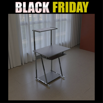 Escritorio compacto elegante color negro madera y metal - RX-1112