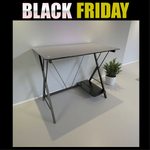 Escritorio moderno de vidrio y metal con diseño versátil - RX 1156