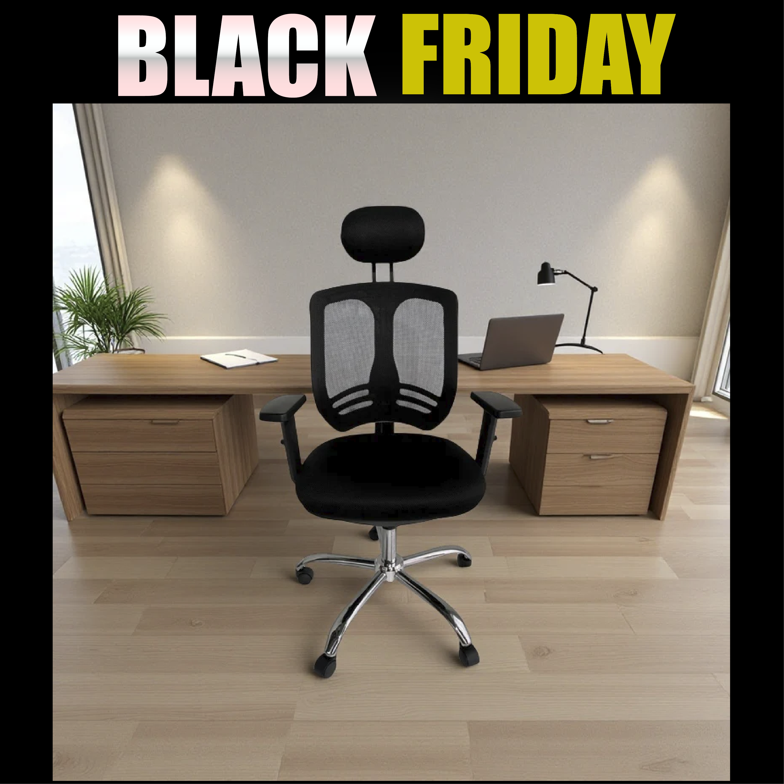 Silla Con Respaldo de Malla base cromada - Emma