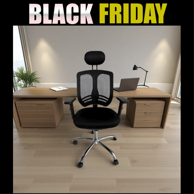 Silla Con Respaldo de Malla base cromada - Emma