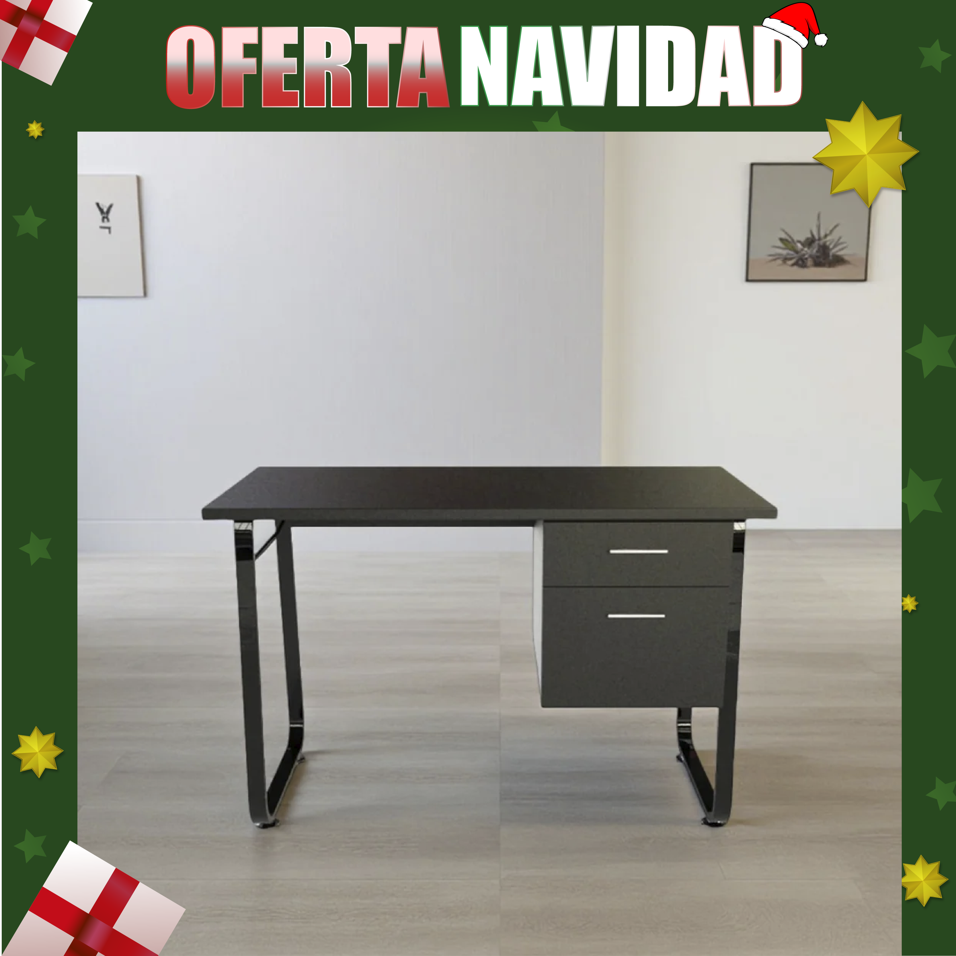 Escritorio con gaveteros diseño moderno madera y metal – alta durabilidad