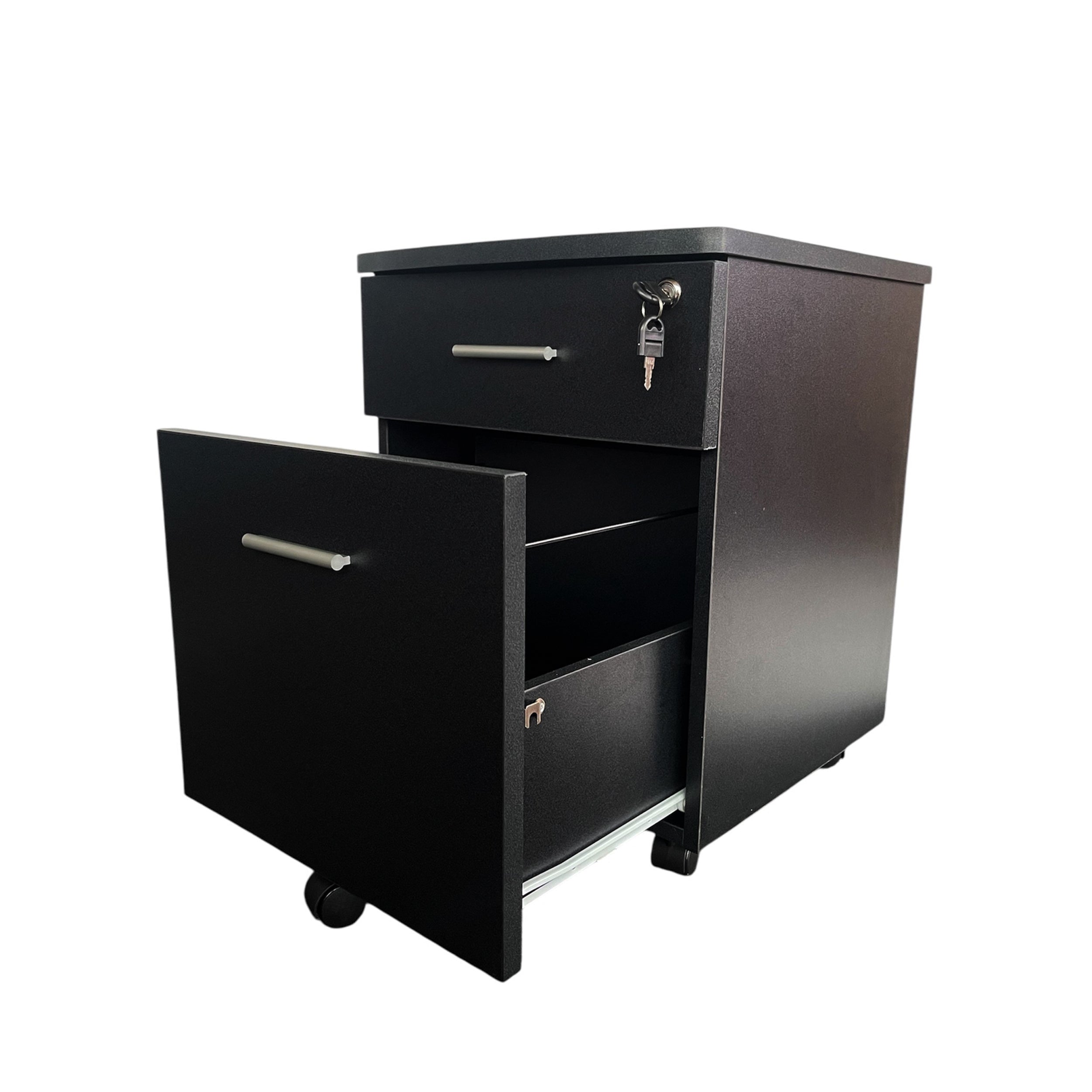 Gavetero   En Melamina con Rodachinas  - Negro S01B