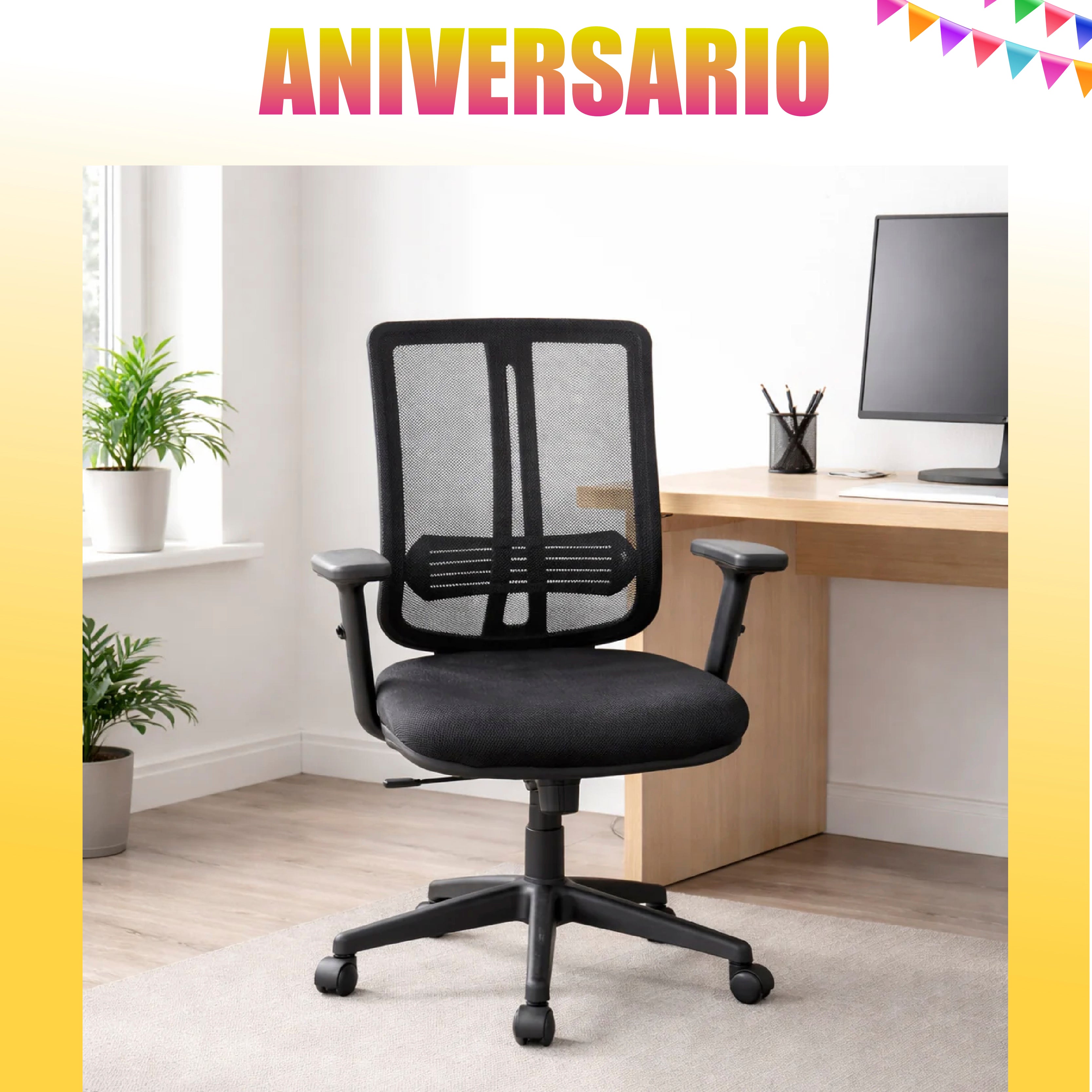 Silla Ergonómica Apoyabrazos Ajustable - Karla