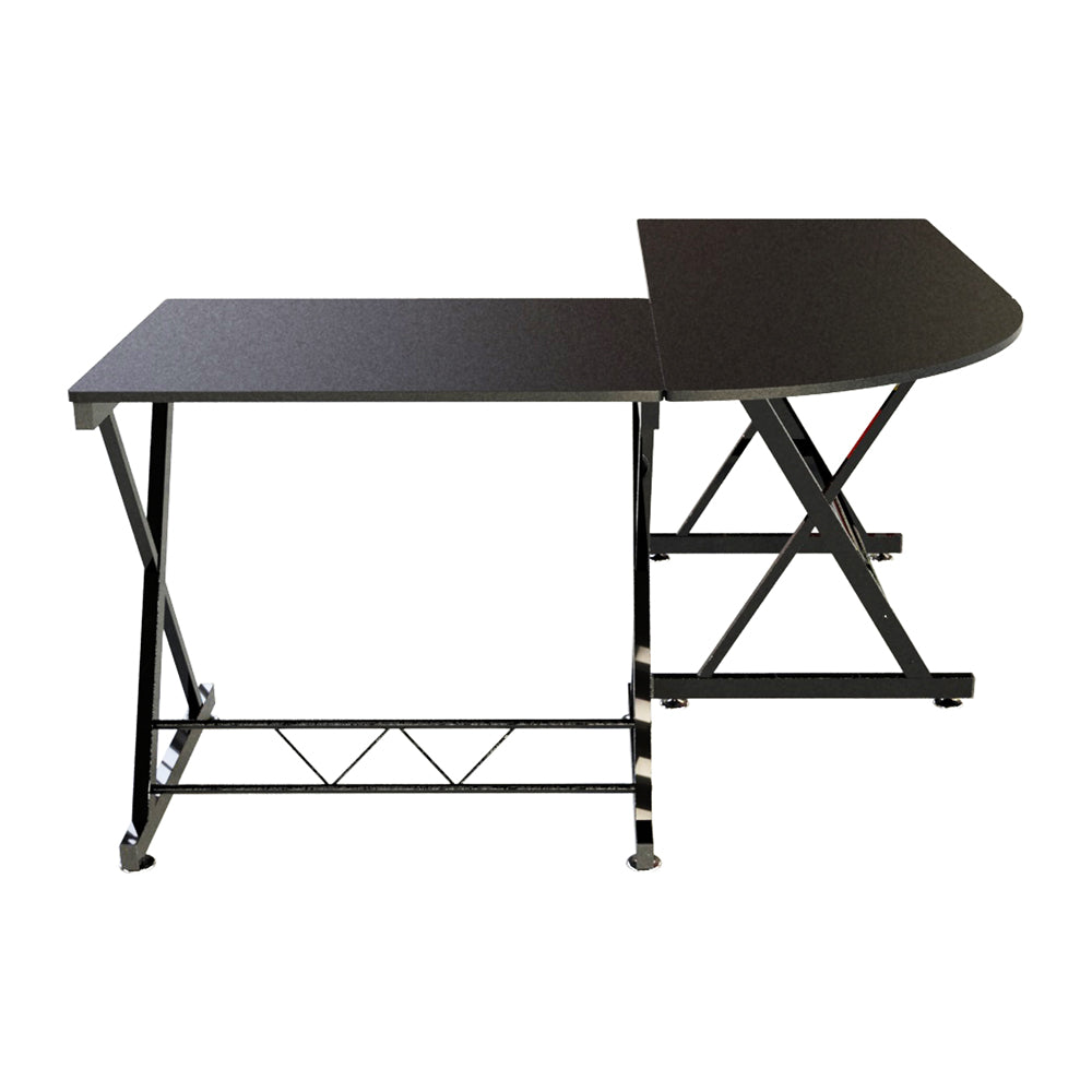 Escritorio en forma de L negro moderno madera y metal – funcional y duradero