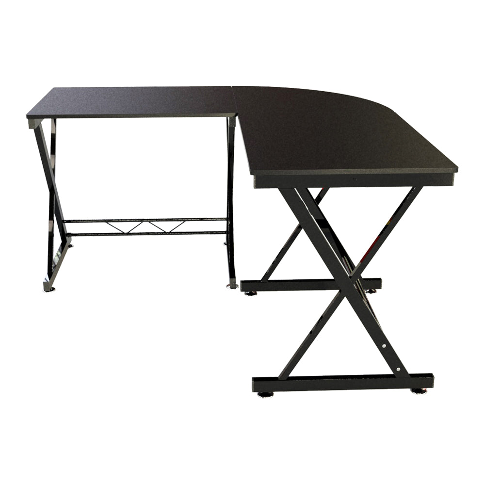Escritorio en forma de L negro moderno madera y metal – funcional y duradero