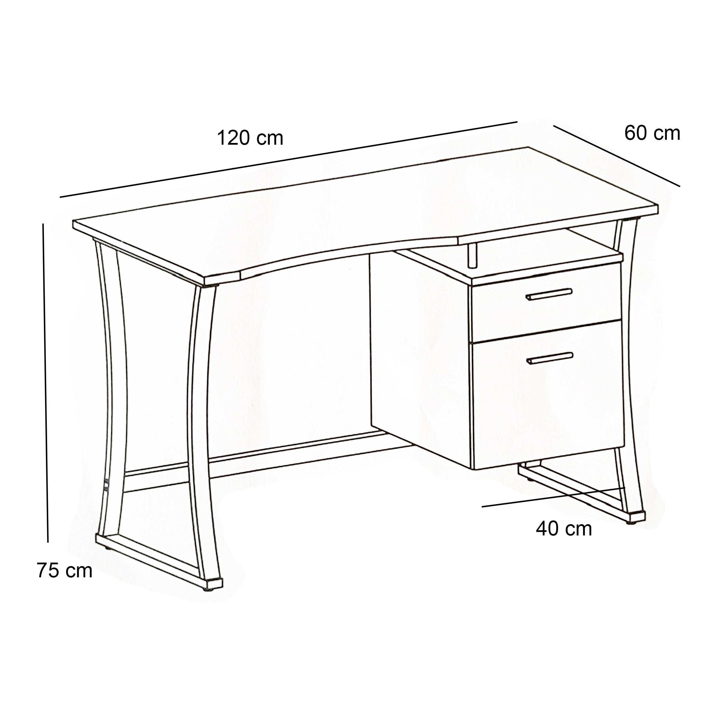 Escritorio diseño moderno con gavetas y estructura madera metal  S-225