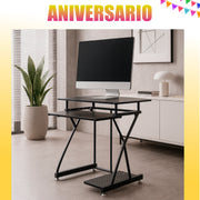 Escritorio para PC vidro Templado y estructura metálica