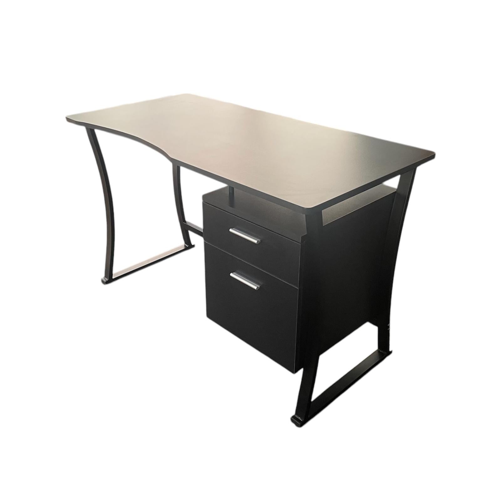 Escritorio diseño moderno con gavetas y estructura madera metal  S-225