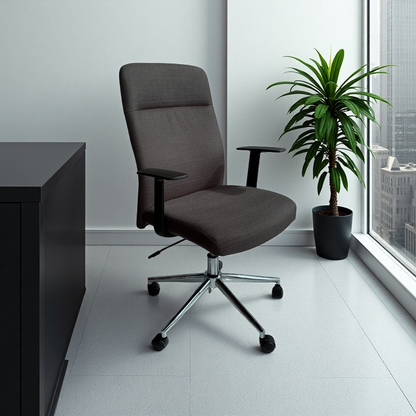 Silla Verona - Ejecutiva Ergonómica con Respaldo Alto y Base Metálica