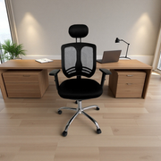Silla Con Respaldo de Malla base cromada - Emma