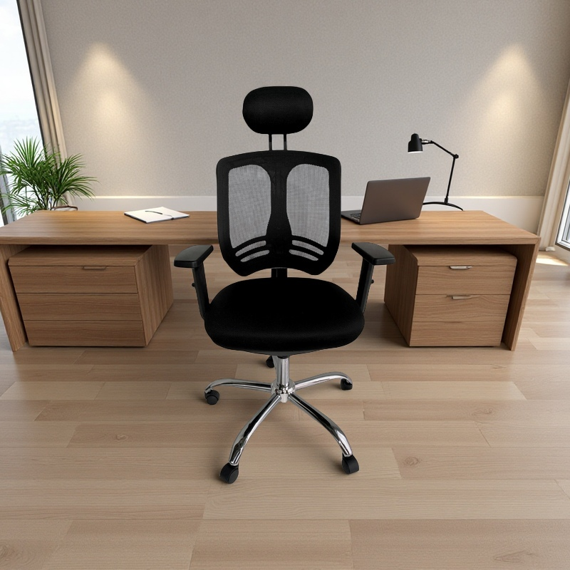 Silla Con Respaldo de Malla base cromada - Emma