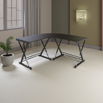 Escritorio en forma de L negro moderno madera y metal – funcional y duradero